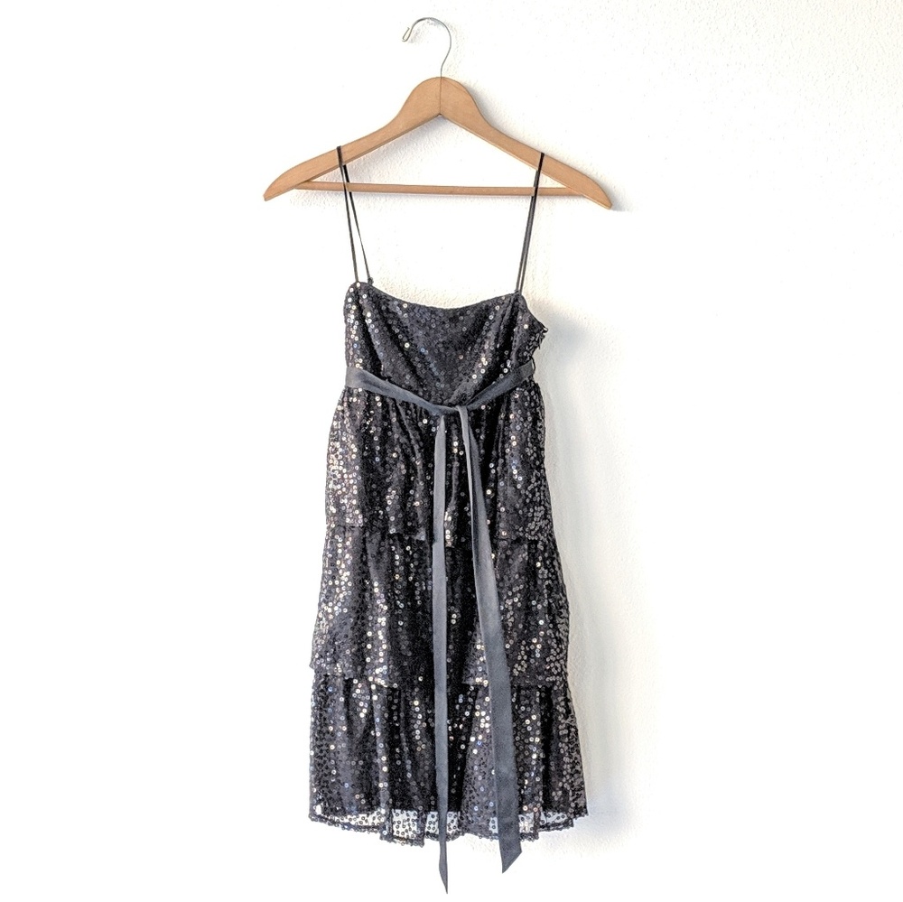 Betsey Johnson Sequined Black Mini Evening Dress